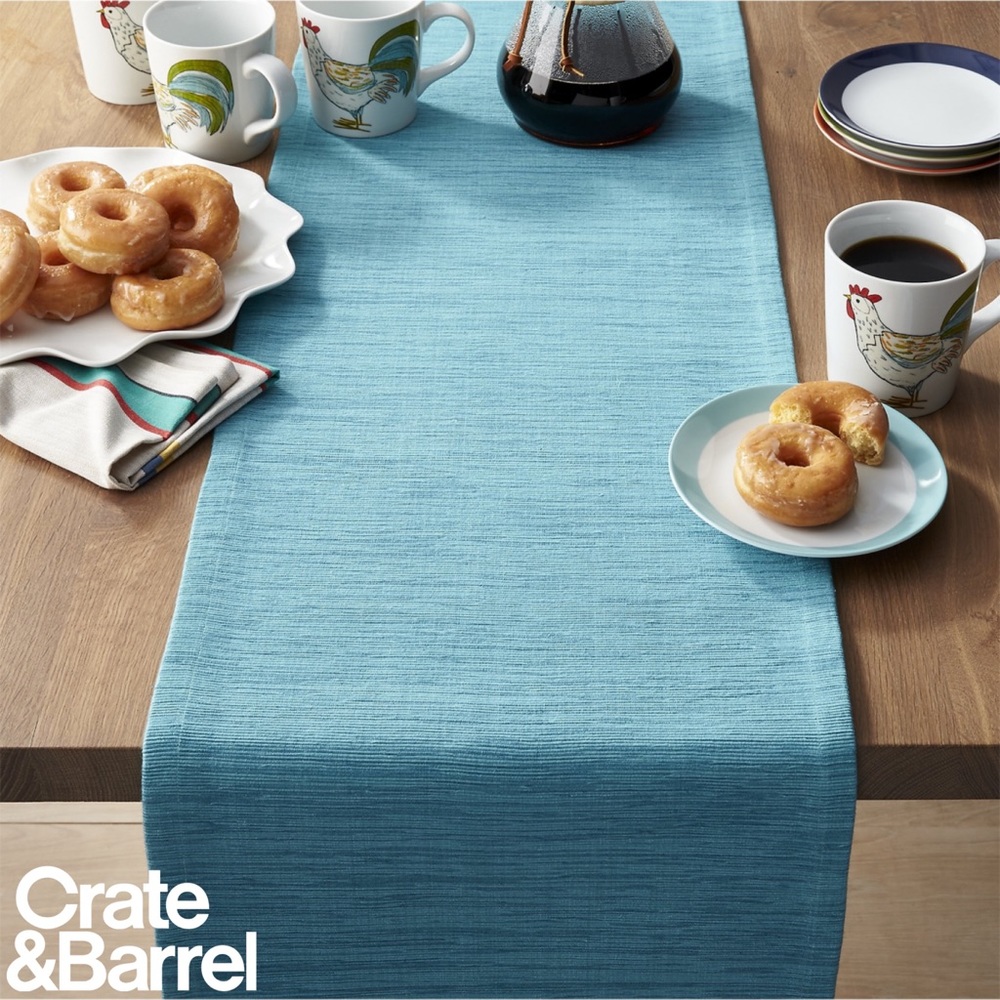 Crate & Barrel Lamont Runner in Light Blue